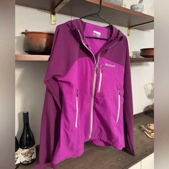 Women’s purple MARMOT jacket with hood - Picture 1 of 13